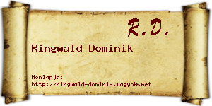 Ringwald Dominik névjegykártya